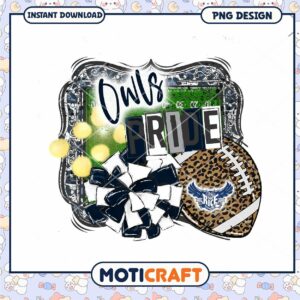 Owls Pride Football PNG Design for Instant Download
