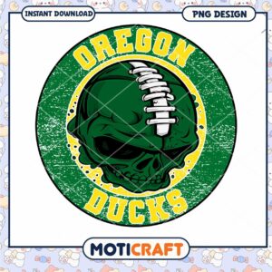 Oregon Ducks Skull PNG Football Design