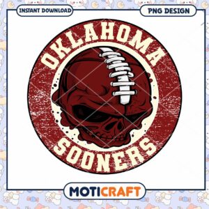 Oklahoma Sooners Skull Football PNG Graphic Design Download