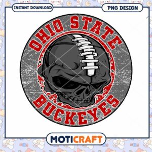Ohio State Buckeyes Skull PNG Design