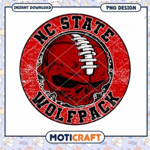 NC State Wolfpack Skull PNG Design