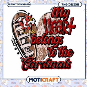 My Heart Belongs Cardinals PNG Design
