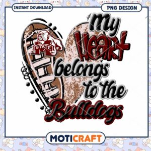 My Heart Belongs Bulldogs PNG Design