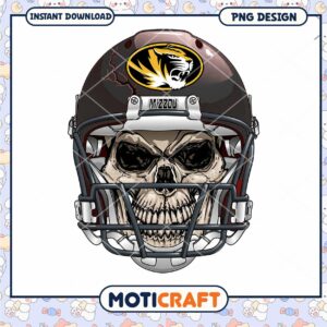 Mizzou Skull Football Helmet PNG