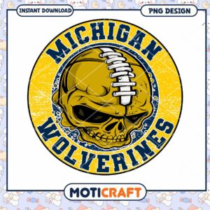 Michigan Wolverines Skull PNG Design