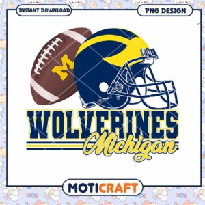 Michigan Wolverines PNG Football Design