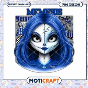 Memphis Blue Haired Character PNG Instant Download Design