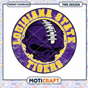 LSU Tigers Skull PNG Design