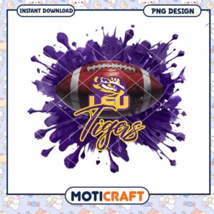 LSU Tigers Football PNG Sublimation Design