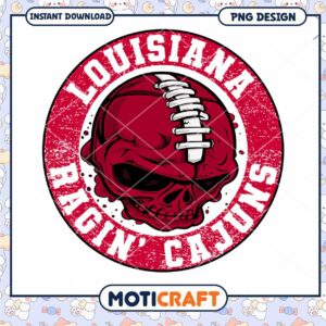Louisiana Ragin Cajuns Skull PNG