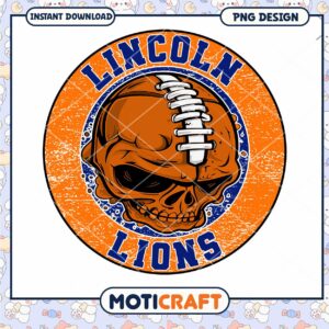 Lincoln Lions Skull Football PNG