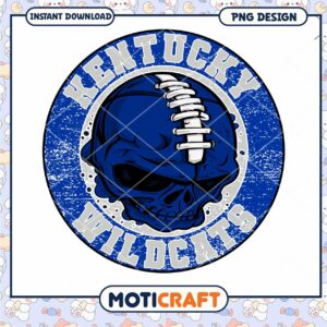 Kentucky Wildcats Skull PNG Design