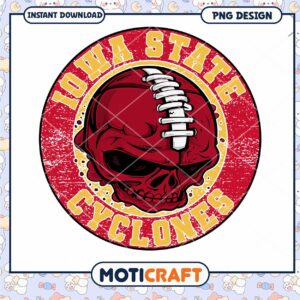 Iowa State Cyclones Skull PNG Design