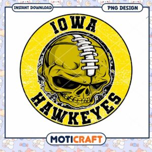 Iowa Hawkeyes Skull Football PNG