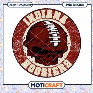 Indiana Hoosiers Skull PNG Design