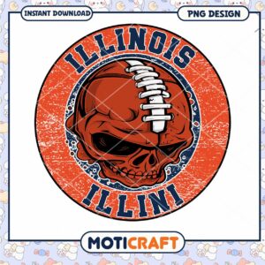 Illinois Fighting Illini Skull PNG