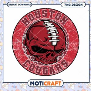 Houston Cougars Skull PNG Design