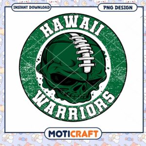 Hawaii Warriors Skull PNG Design