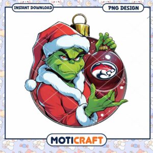Grinch Santa Christmas Ornament PNG Digital Download Art
