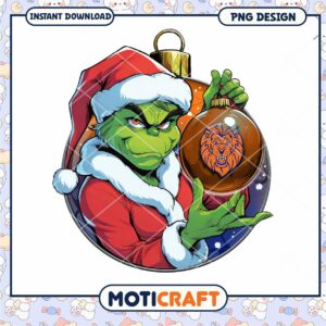 Grinch Lion Christmas Ornament PNG