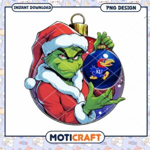Grinch KU Christmas Ornament PNG Design