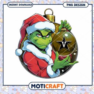 Grinch Holiday Ornament PNG Design for Instant Download