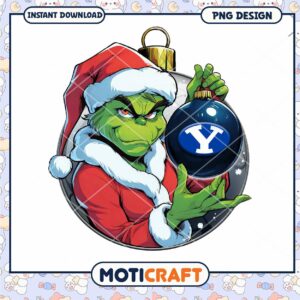 Grinch Holding Christmas Ornament PNG Download Design