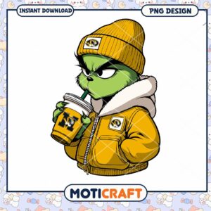 Grinch Coffee PNG Sublimation Design