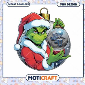 Grinch Christmas Ornament Design with JSU Logo PNG