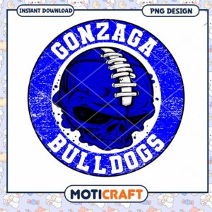 Gonzaga Bulldogs Skull PNG Design