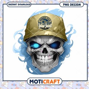 Georgia Tech Skull PNG Design