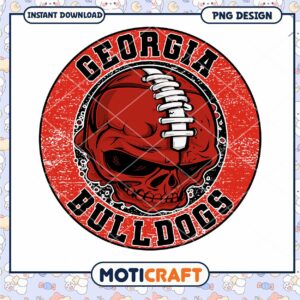 Georgia Bulldogs Skull PNG Design