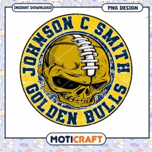 Football Skull Golden Bulls PNG Design