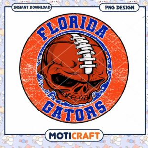 Florida Gators Skull PNG Design
