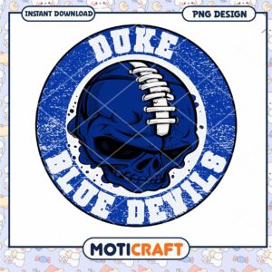 Duke Blue Devils Skull PNG Design