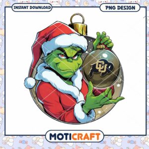 Clever Grinch Holiday Ornament PNG Download Design Art