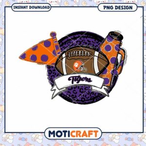 Clemson Tigers Football PNG Design Instant Download Art