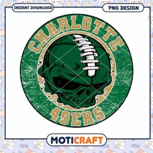 Charlotte 49ers Skull PNG Design