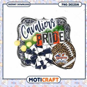 Cavaliers Pride Cheer Bow and Football PNG Design Download