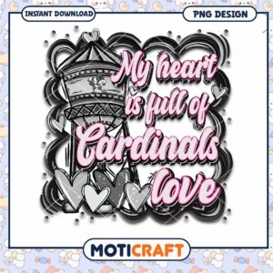 Cardinals Love PNG Design Instant Download