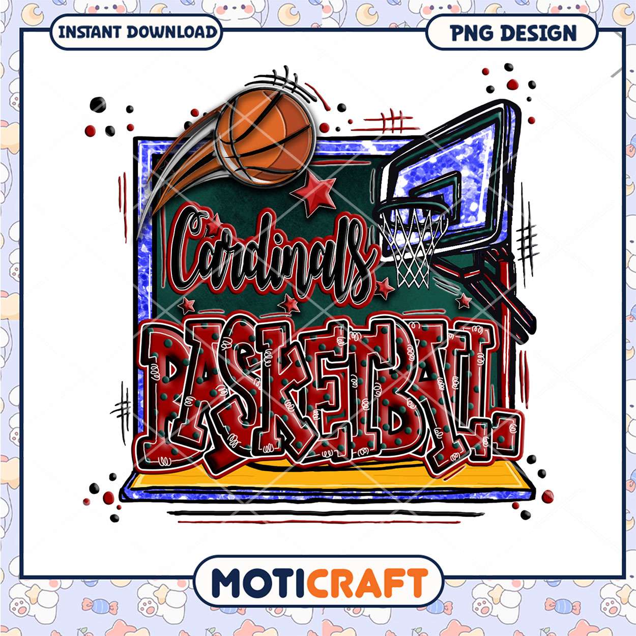 Cardinals Basketball PNG Design Cardinals Basketball PNG Design