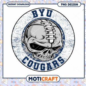 BYU Cougars Skull PNG Design