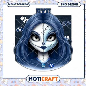 BYU Cute Skull Girl PNG Sublimation Design