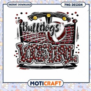 Bulldogs Volleyball PNG Design for Instant Download Crafts