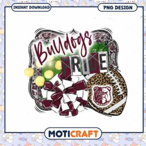 Bulldogs Pride Cheerleading PNG Design for Instant Download