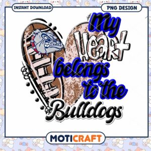 Bulldogs Heart PNG Sublimation Design