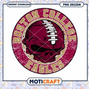 Boston College Eagles Skull PNG Design