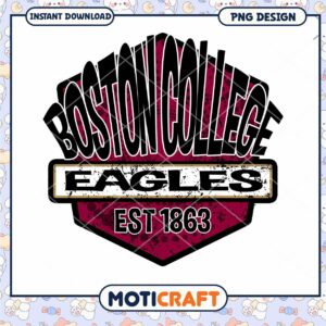 Boston College Eagles PNG Design, Est 1863