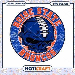 Boise State Broncos Skull PNG Design