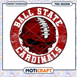 Ball State Cardinals Skull PNG